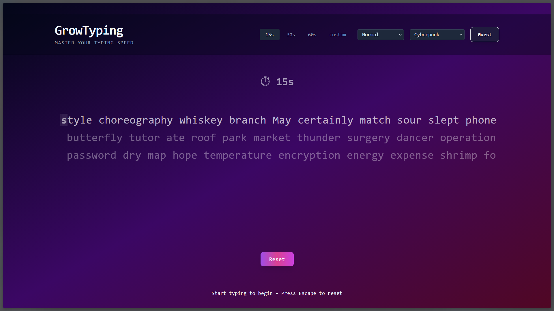 GrowTyping